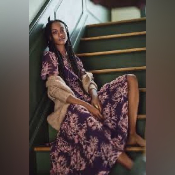 Anthropologie Somerset Maxi Dress Purple Floral, Small - Picture 3 of 16